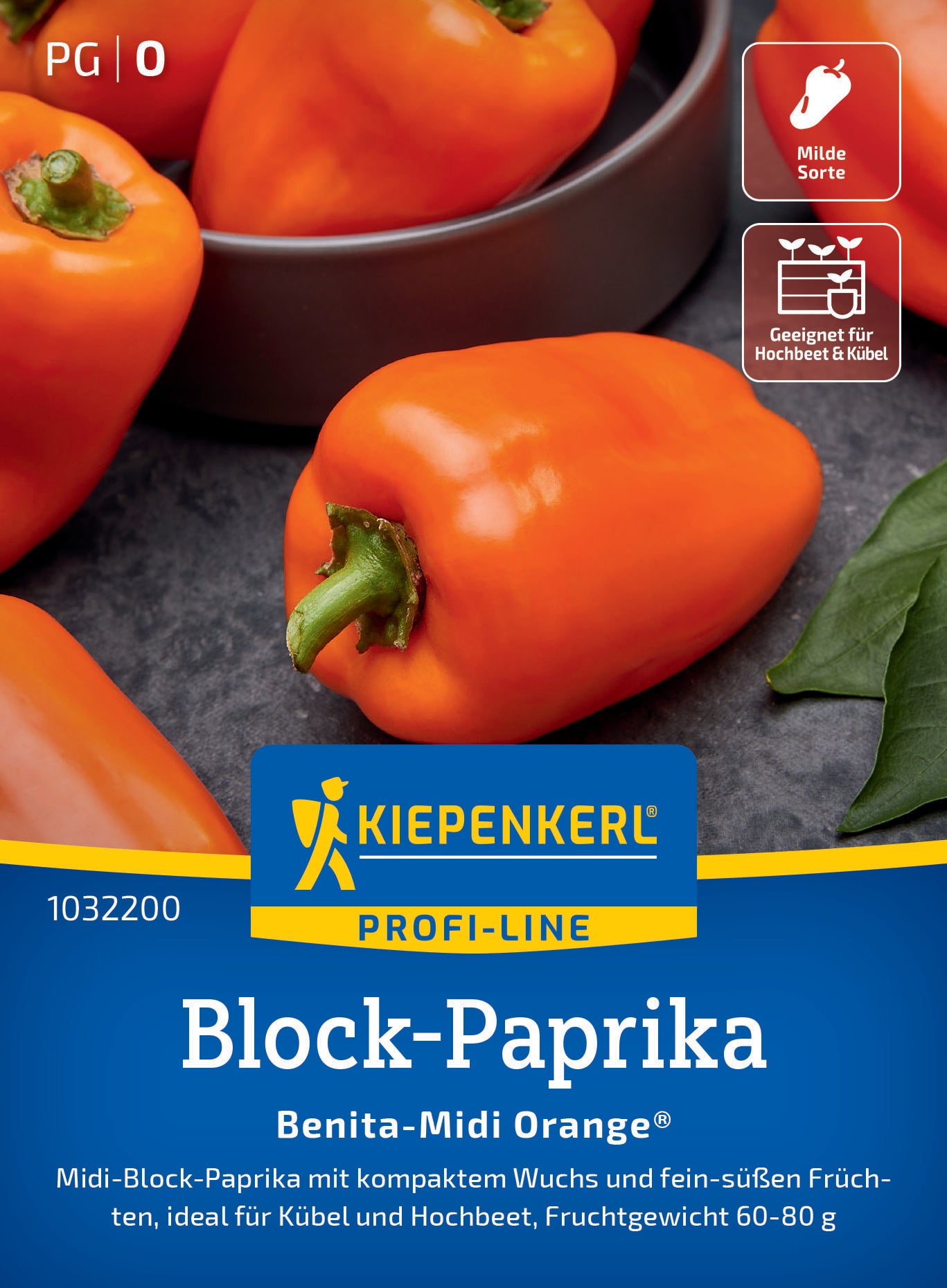 Block-Paprikasamen Benita-Midi Orange®, F1