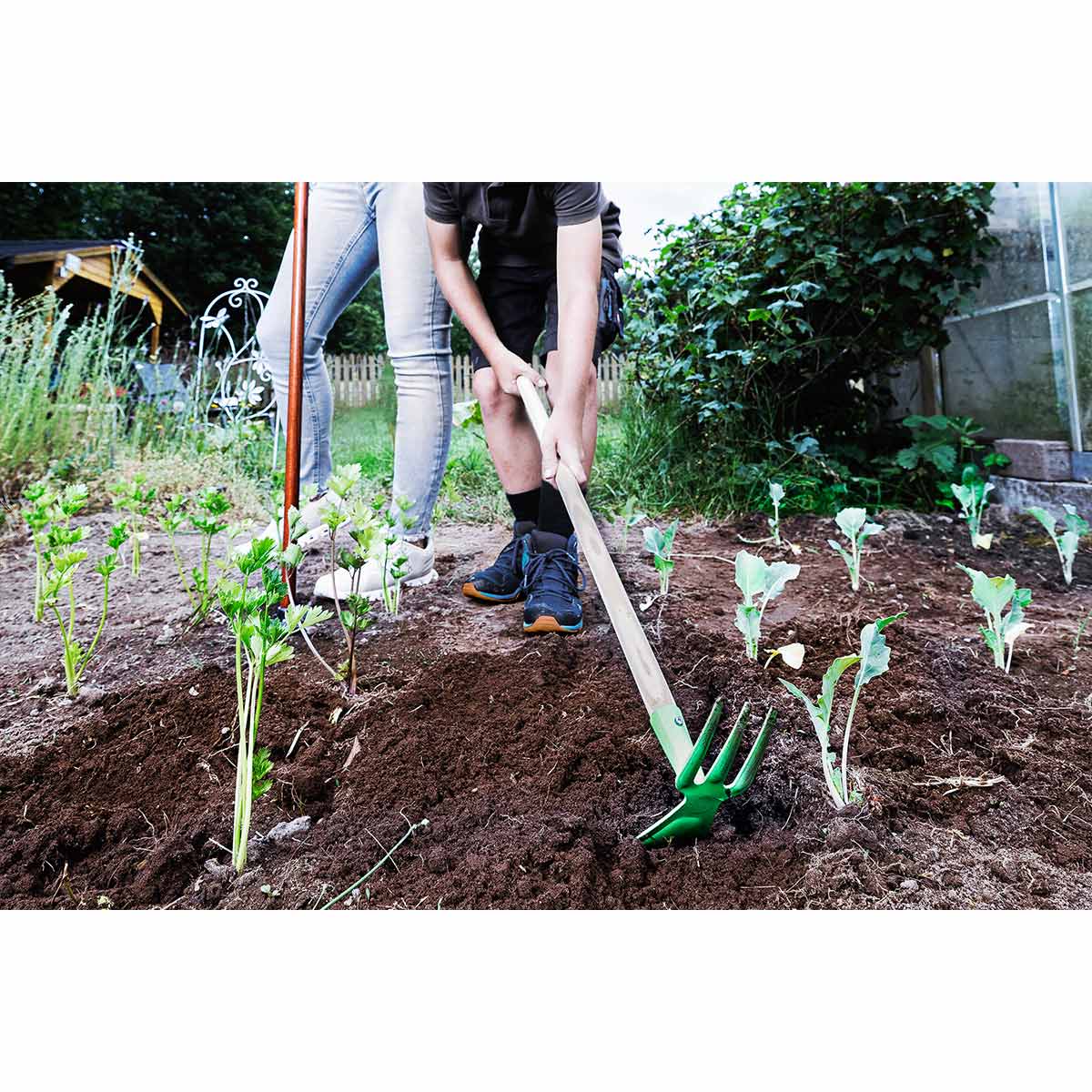 SHW Kinder - Gartenhäckchen, 3 Zinken mit Hartholzstiel - SHW - FIRE