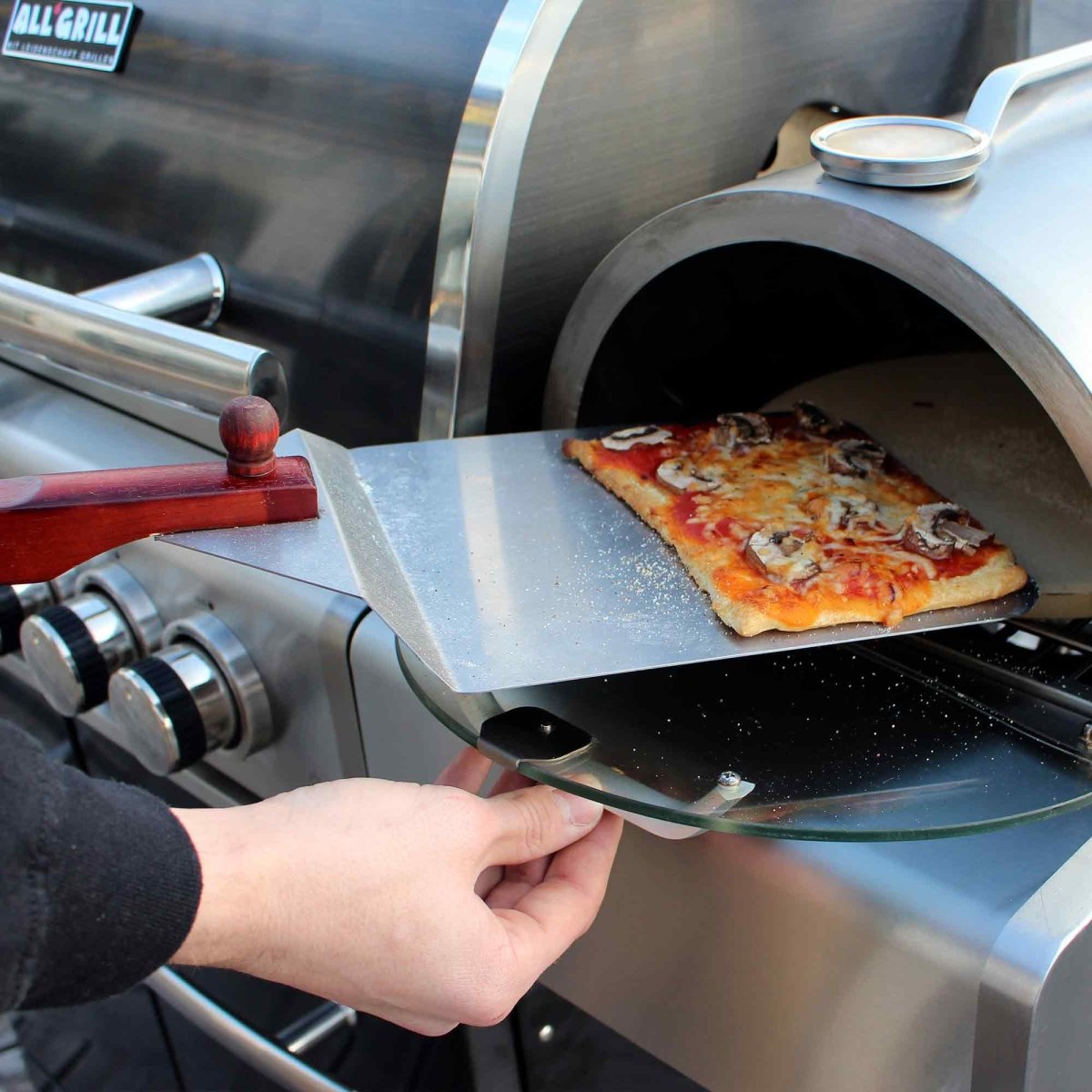 ALLGRILL Pizzaschaufel Edelstahl mit Holzgriff - SHW - FIRE