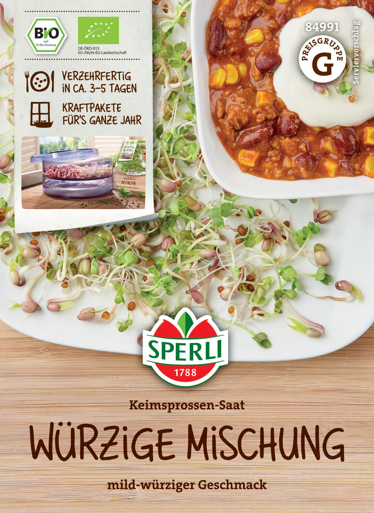 BIO Keimsprossen-Saat Würzige Mischung