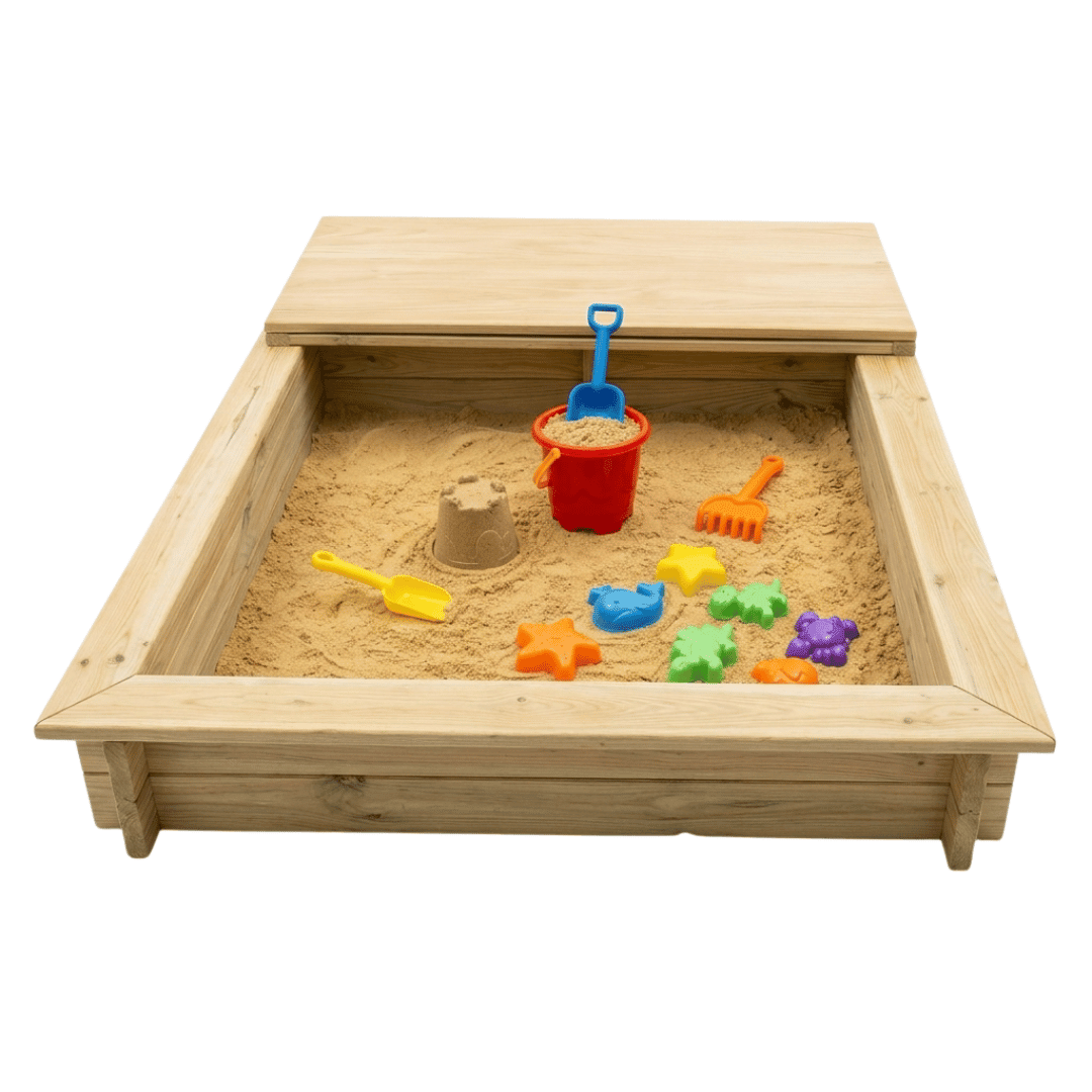 Sandkasten mit Deckel 120 x 120 cm - SHW - FIRE