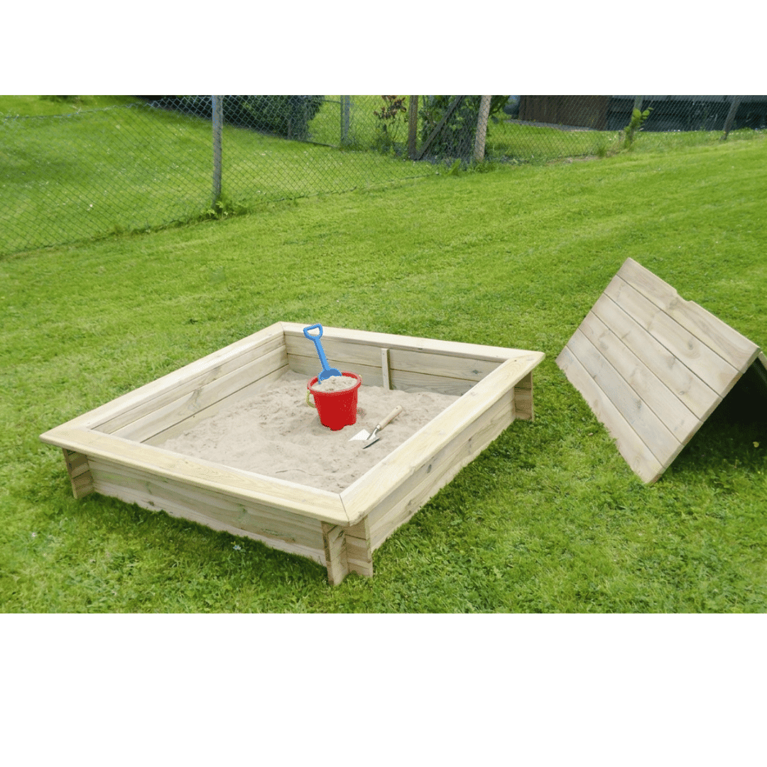 Sandkasten mit Deckel 120 x 120 cm - SHW - FIRE