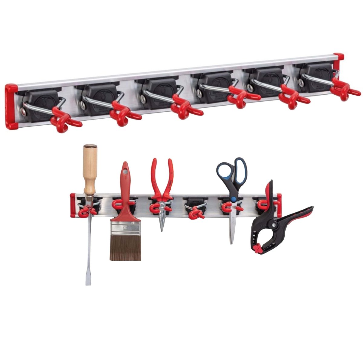 Bruns - Gerätehalter Set "mini" 0,55 m Führungsschiene - 6 Gerätehalter - SHW - FIRE